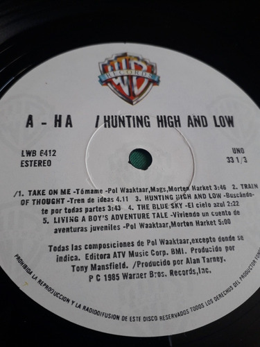 A Ha - Hunting High And Low Disco En Vinil (Usado)