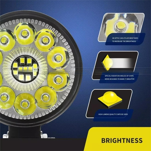X2 Luces Foco Neblinero Led 63w 4x4 Auto Moto Camion Redondo