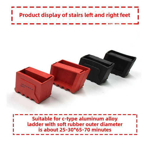 Par De Fundas Cuadradas Para Escaleras, 25 X 63, Color Rojo,