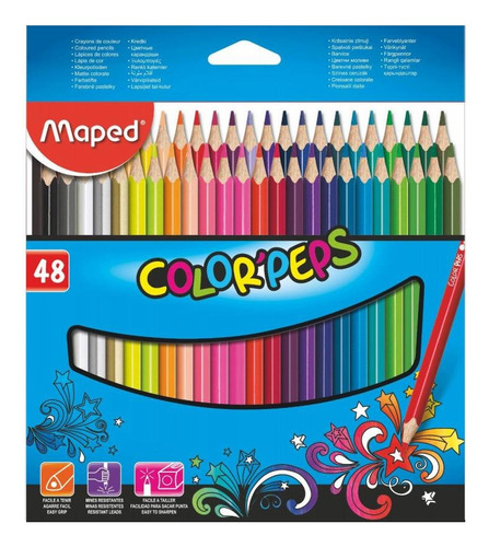 Lápices De Colores Maped Color Peps X 48 Colores Edu