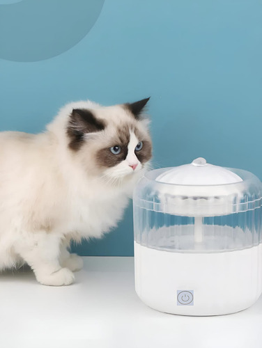 Fuente De Agua Bebedero Para Perros Gatos Mascotas 1.8 Lts Color Blanco
