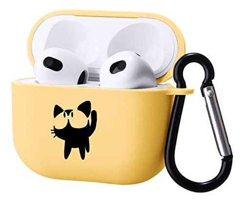 Cute Kitty Case Compatible Con AirPods 3 Con Llavero