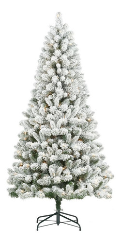 Árbol Pino Nevado Circular - Premium 1.20 Navidad Color Verde / Nevado Blanco