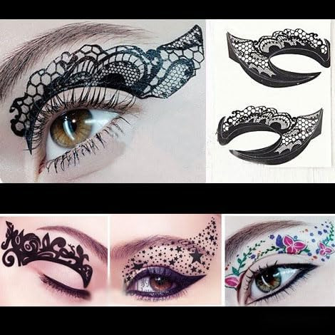 10 Hojas De Pegatinas De Tatuaje De Cara De Sombra De Ojos P
