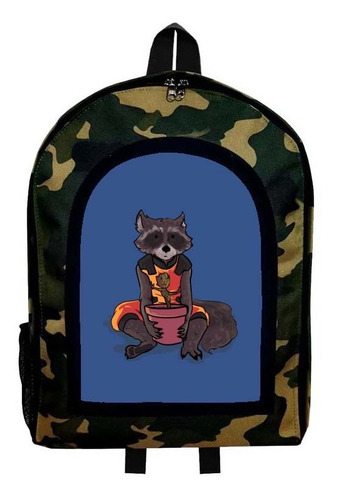 Mochila Camuflada Rocket Racoon Nueva Colección Modelo 55