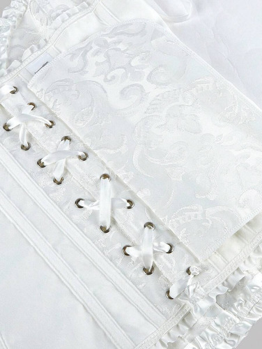 Corset Overbust Brocato Importado Corset Lovers Blanco Xxs