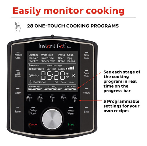 Instant Pot Pro Olla Eléctrica A Presión 10 En 1 Olla De