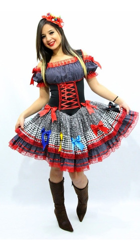 Vestido De Festa Junina Junino Adulto 36 Ao 64 Plus Size