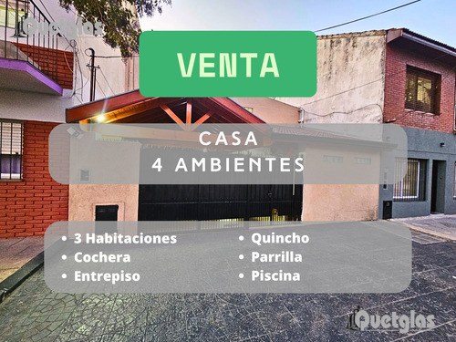 Venta Casa De 4 Ambientes, Con Garaje, Piscina Y Quincho Ap