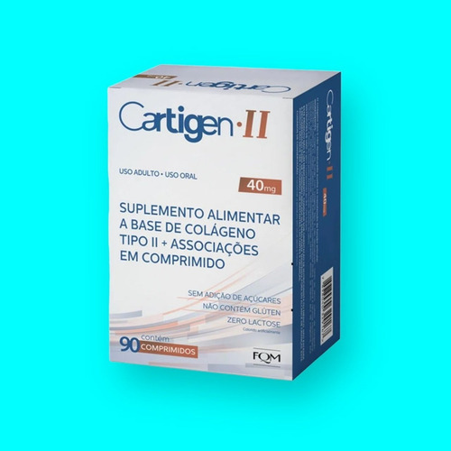 Kit 2 Un. Cartigen I I 40mg 90 Comprimidos Colageno Tipo I I Sabor Sem Sabor