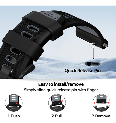 Correa De Reloj U-limve Para Garmin Forerunner 265/255/vivoa