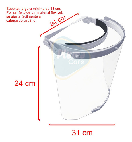 Kit Com 3 Máscaras Proteção Facial Face Shield - C/ Elástico