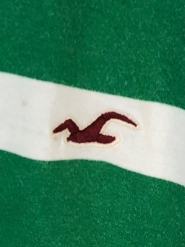 Playera Retro Deslavada Hollister Usa Rayada Gruesa Talla L (Usado)