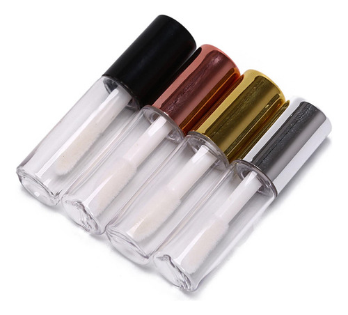 10 Pçs Tubos De Brilho Labial Recipientes De Bálsamo Prata