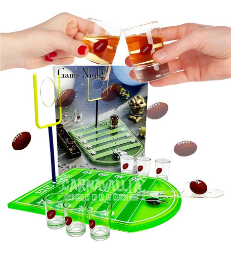 Juego Shots Futbol Americano 6 Caballitos Drinks Fiesta Bebe