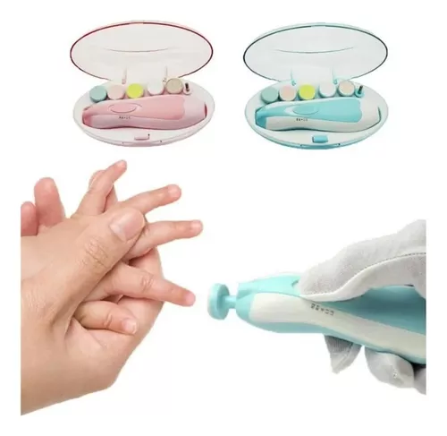  Lima de uñas eléctrica para bebé, limador de uñas, set de  manicura, cuidado de uñas, con luz LED para recién nacidos, niños y adultos  : Bebés