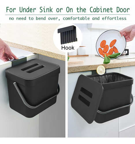 Cubo De Basura De Cocina Con Tapa, Montado En La Pared De...