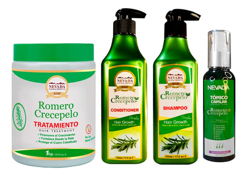 Shampoo + Acondicionador Romero+ Tónico +tratamiento Capilar