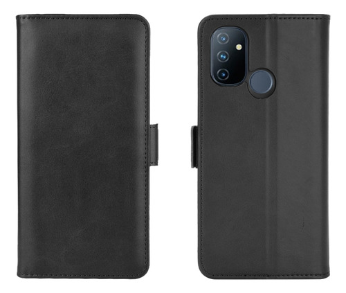 Capa Tpu De Couro Dobrável Horizontal Preta Para Oneplus Nor