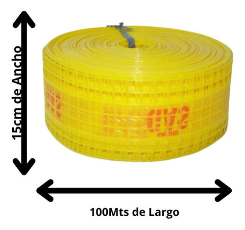Malla De Advertencia Para Caño De Gas 15cm X 100mt