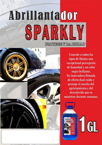 Imagen 2 de 2 de Abrillantador De Llantas Sparkly _ 3.78 L