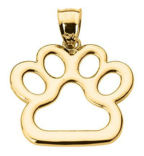 Colgante Encanto Huella De Perro En Oro 14k