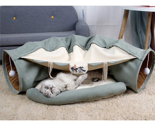 Collapside Lightweight Cat Tunnel Warm Nest Universal Verde