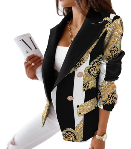 Gold blazer womens deals