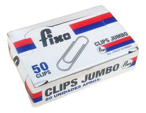 Clips Jumbo 50mm Fixo Pack 2 Cajas * 100 Piezas C/una