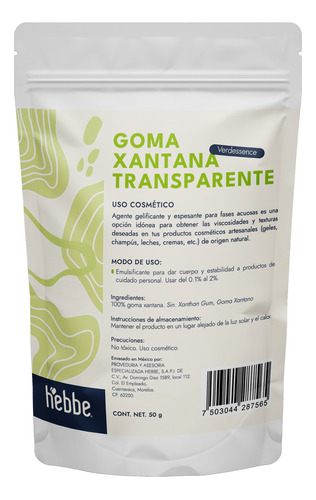 Gelificante Transparente Natural Goma Xantan Verdessence 50g