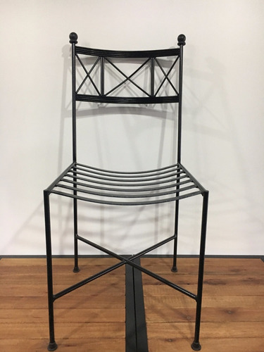 Imagen 6 de 9 de Silla De Hierro Forjado X2 Unidades Pata Recta Epoxi Negro
