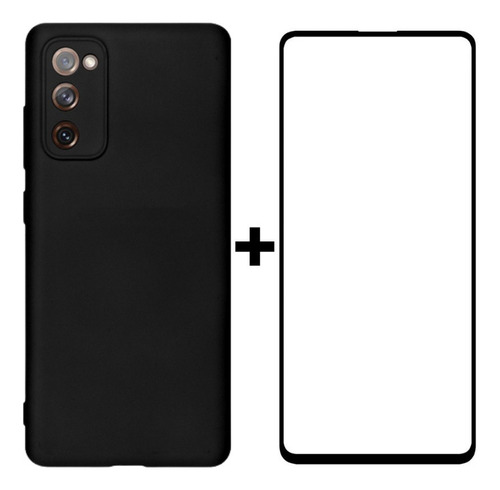 Case Silicone S20fe Aveludada +película 3d P/ Samgung S20 Fe