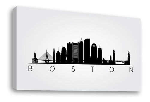 Cuadro Decorativo Canvas Moderno Boston Fondo Blanco