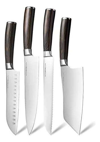 Kangdelun Cuchillos De Cocina Pro, 4 Cuchillos De Chef De