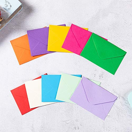 Paquete De 100 Minisobres Con Coloridas Tarjetas De Notas En
