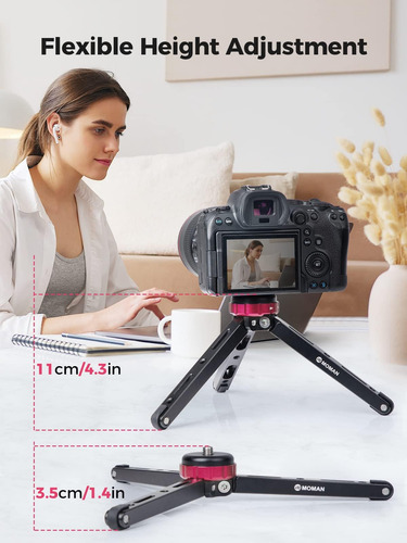 Mini Cámara Trípode, Moman Tabletop Tripode Corto Desktop Y