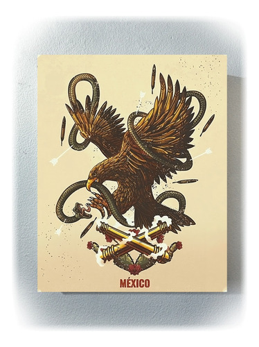 Cuadro Canvas   México Águila Escudo Bb 40x50 Con Envio  