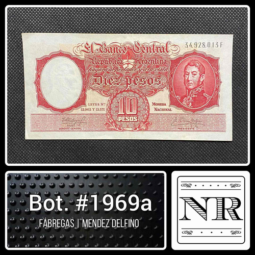 Argentina - 10 M$n - Año 1960 - Bot. #1969a - F | M D