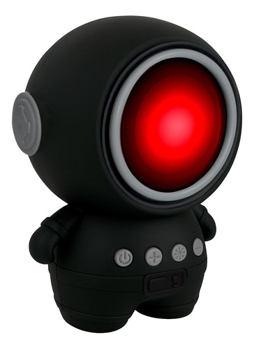 Parlante Mini Astronauta Bluetooth Luces Led Radio, Batería Color Negro