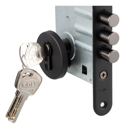 Cerradura Embutida Poli Toscana Black B60 Oficina