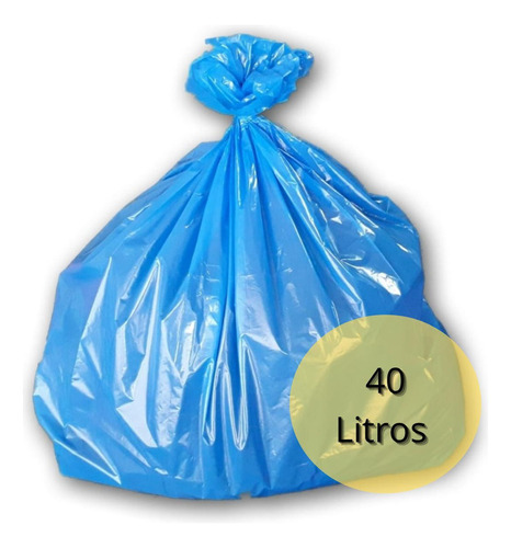 Saco De Lixo 40 Litros Azul C/100 Unidades