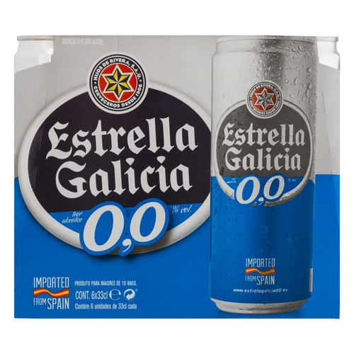 Cerveja Estrella Galicia 0.0% lata 330ml 6 u