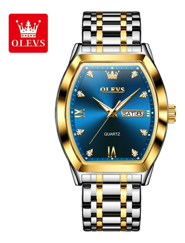 Relojes Luminosos De Lujo Olevs Diamond Calendar Color Del Fondo Azul