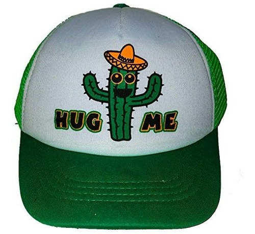 Hug Me Cactus Camionero De La Malla Snapback Sombrero Verde 