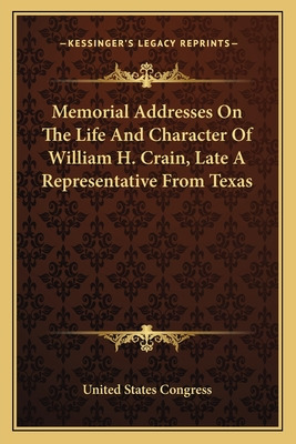 Libro Memorial Addresses On The Life And Character Of Wil...