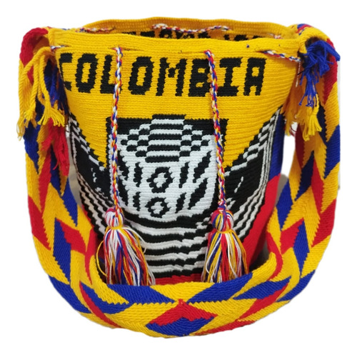 Mochila Wayuu Diseño Grande Tricolor 