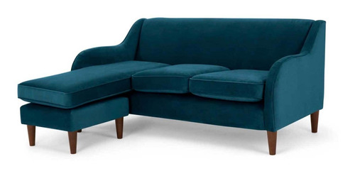 Sofá Con Chaise Longue A La Derecha Helena Azul Cerceta