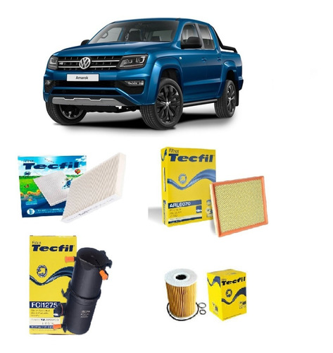 Kit Troca Filtro Vw Amarok Tdi 2.0 Diesel 2016 A 2022 Tecfil