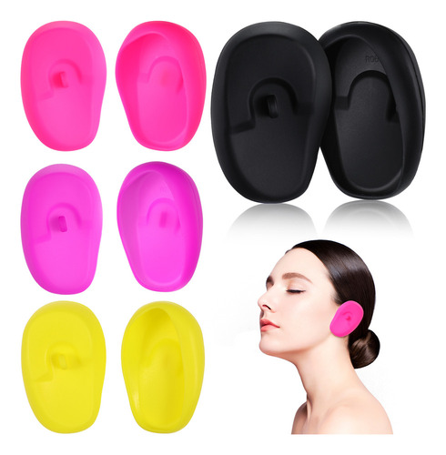 Orejeras De Silicona, Tintes For El Cabello, 4 Pares