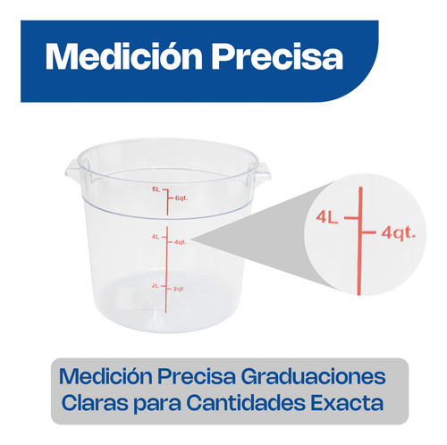 Recipiente Policarbonato Redondo 6qt Caledonia Repore-6